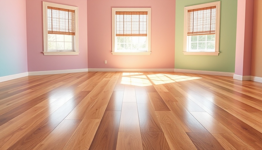 Refinished hardwood floors shine in a colorful room.