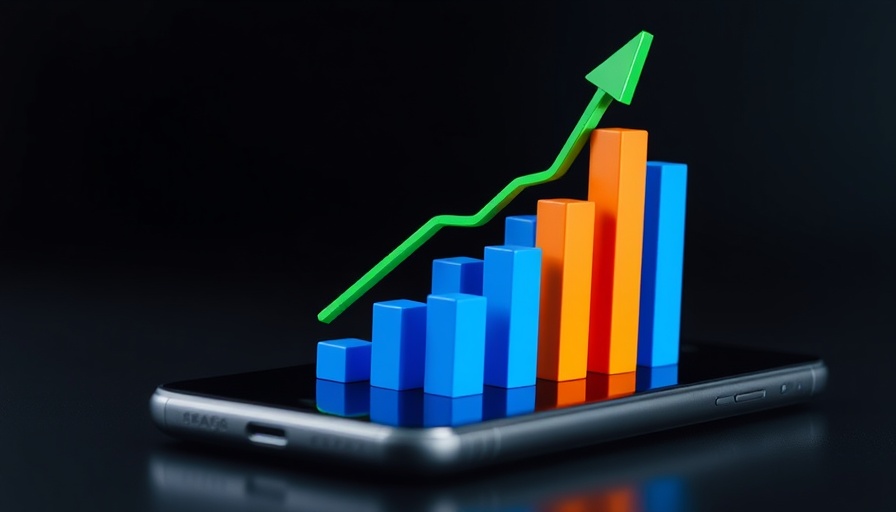 3D bar chart illustrating stock market growth