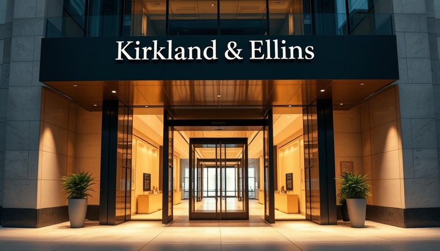 Entrance of Kirkland & Ellis office with modern design.