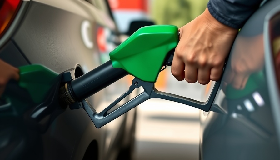 Refueling scene at gas station capturing Trump's $3 gasoline dream.