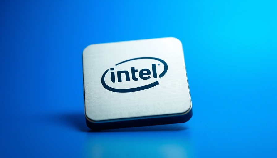 Intel-TMSC Joint Chipmaking Venture with sleek Intel chip on blue gradient.