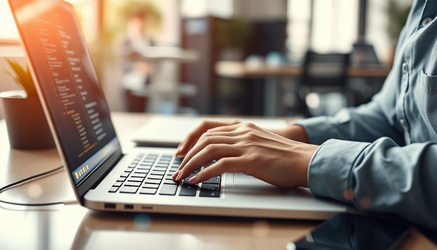 Futuristic image of hands typing on laptop with digital code overlay, pay-as-you-go AI coding assistant concept.