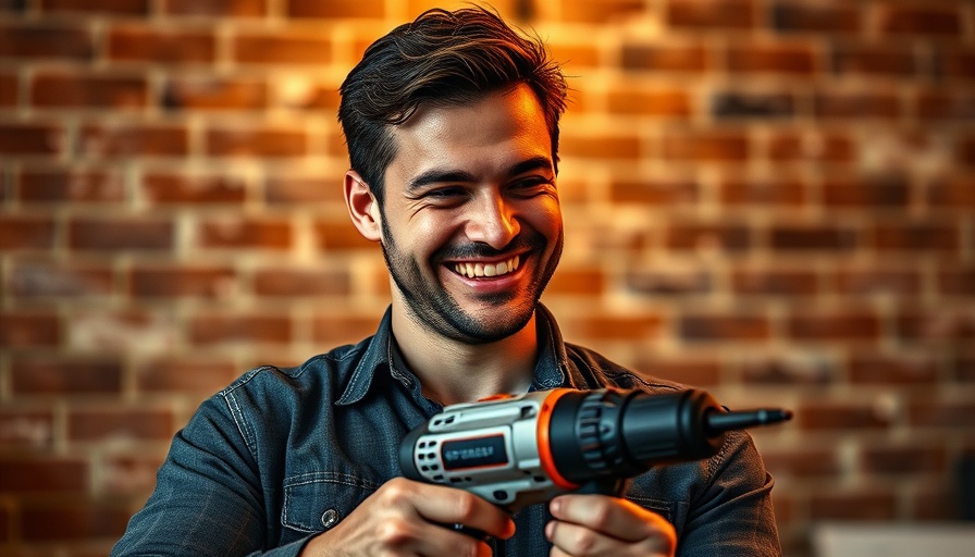 Timber Feature Wall Tips: Man with a drill working on a brick wall.