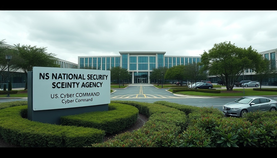National Security Agency exterior view with signage and parking.