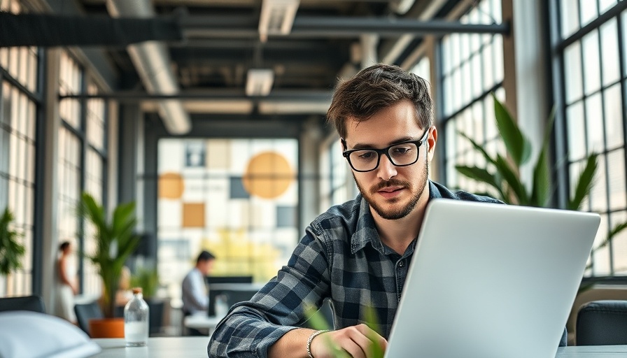 Focused man in office considering using retirement to pay off debt