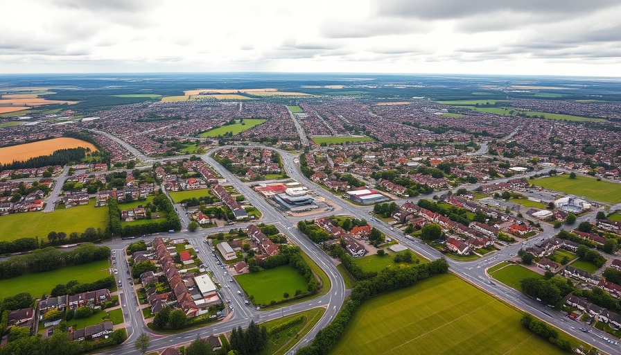 Expansive aerial view of Albany, Oregon highlighting real estate opportunities.
