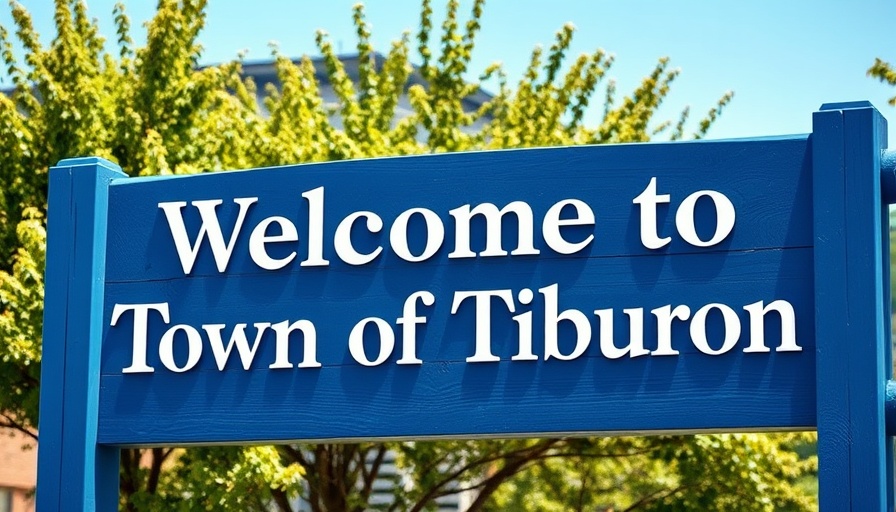 Welcome sign in Tiburon related to e-bike restrictions for youths.