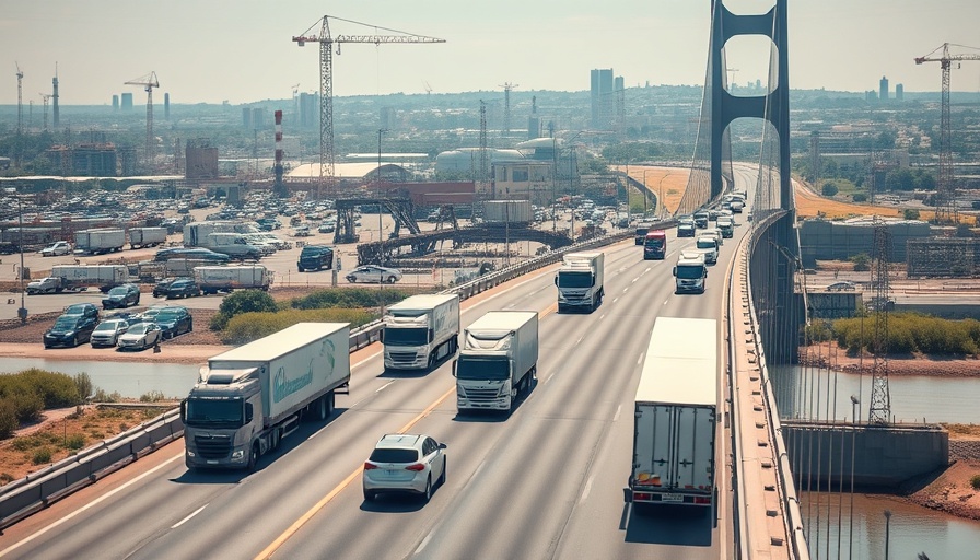 Heavy traffic on bridge illustrating Trump tariffs impact on emerging markets.