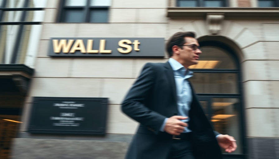 Wall Street building with blurred motion suggests hedge fund margin calls urgency.