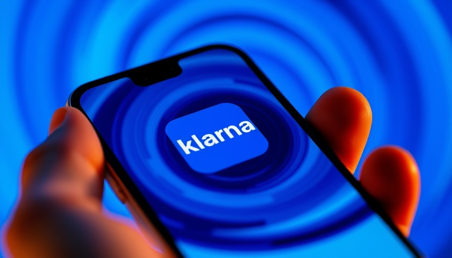 Smartphone showing Klarna app icon amidst IPO pauses