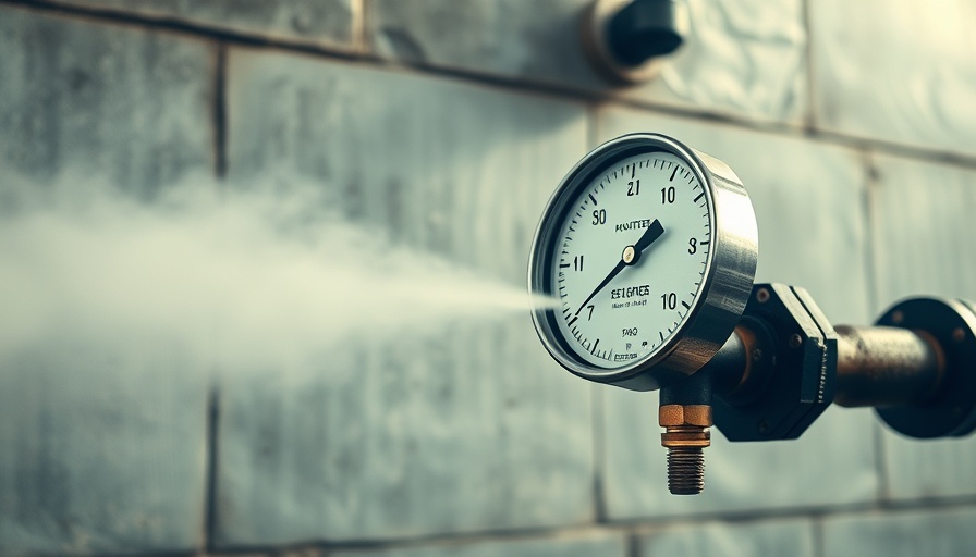 Detecting a gas leak via a pressure gauge emitting gas.