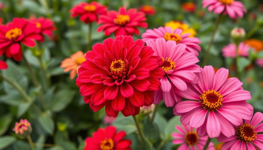 Vibrant zinnia cut flower garden design