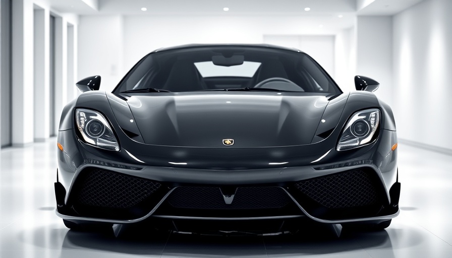 Black sports car in showroom, symbolizing zero tariffs between US and Europe.