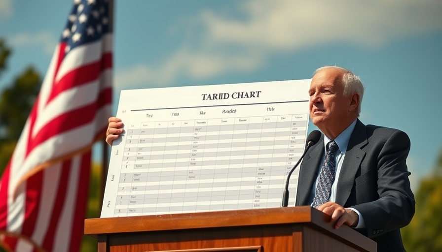 Politician discussing tariff deals with foreign governments.
