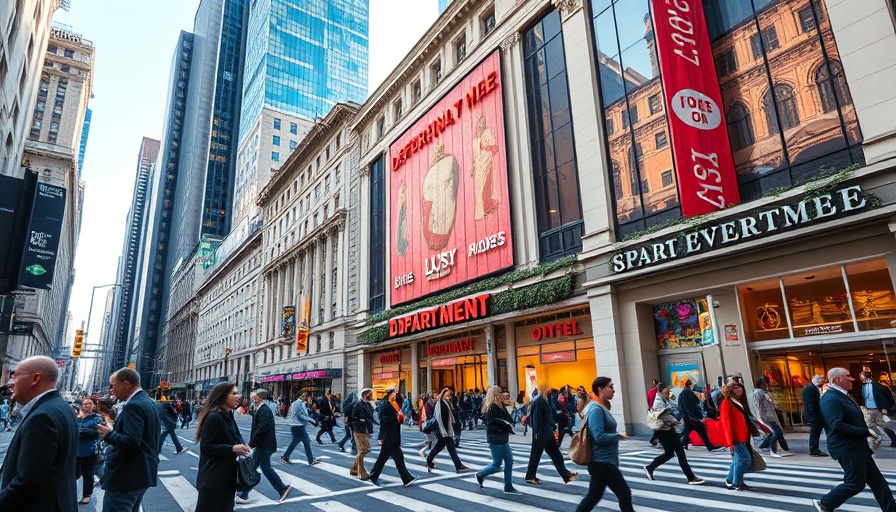Bustling urban street by Macy's, US junk bond sell-off contextual scene.