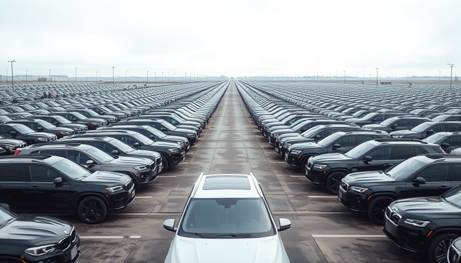 Jaguar Land Rover export suspension; parked SUVs