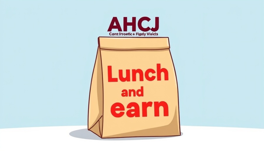 Cartoon Lunch & Learn bag illustration; Pitching to your ideal publication.