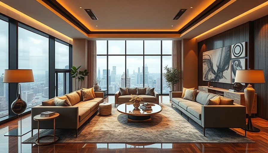 Luxurious living room decor with elegant seating and modern accents.