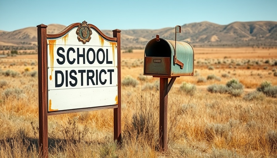 Ross Valley School District sign beside rusted mailbox in rural area.
