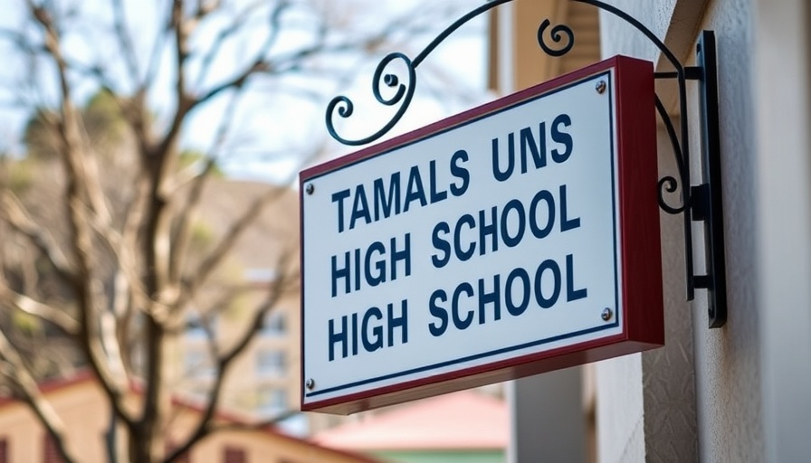 Tamalpais Union High School District office sign for local news updates.