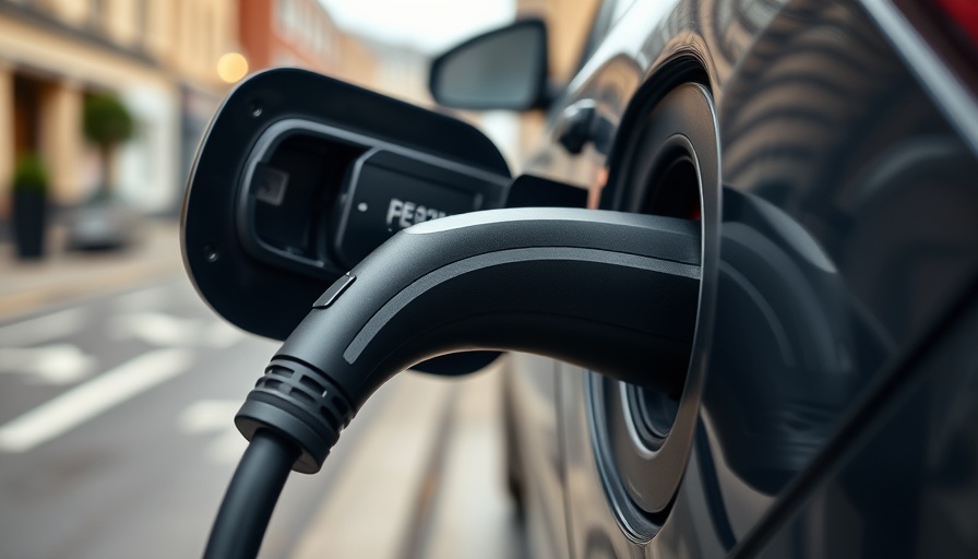 Electric vehicle charging in UK street, showcasing EV technology.