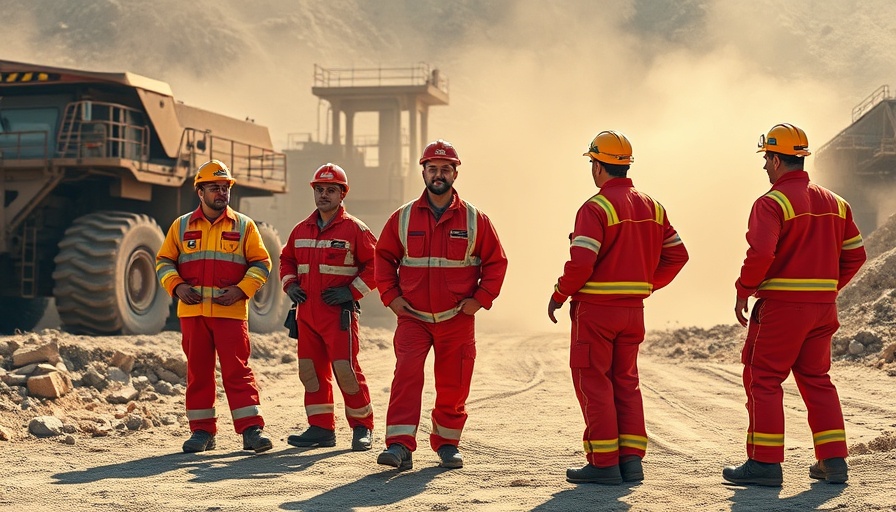 Workers at DR Congo mining site oversee critical minerals operation.