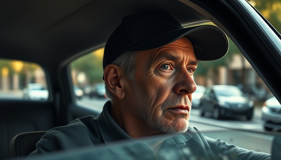 U.S. tariff negotiations: Elderly man in a car reflecting through window.