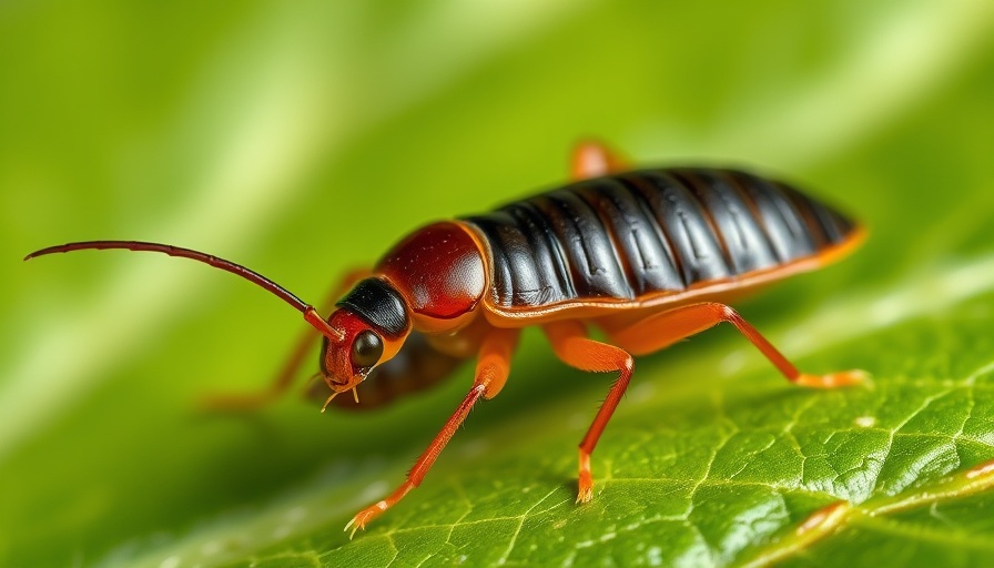 Identify and control earwigs: close-up of earwig on a leaf.
