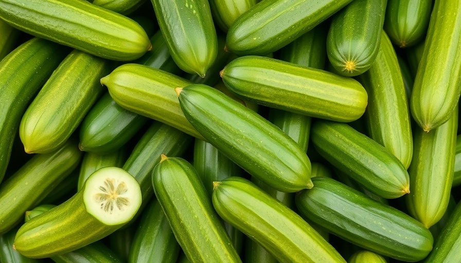 Fresh cucumbers showcasing different types of cucumber plants.