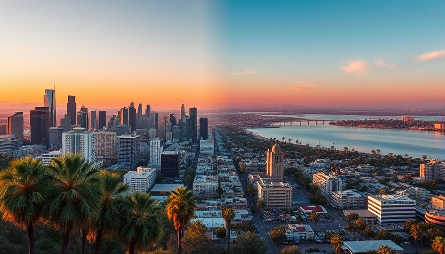Los Angeles vs San Diego housing comparison, cityscape view.