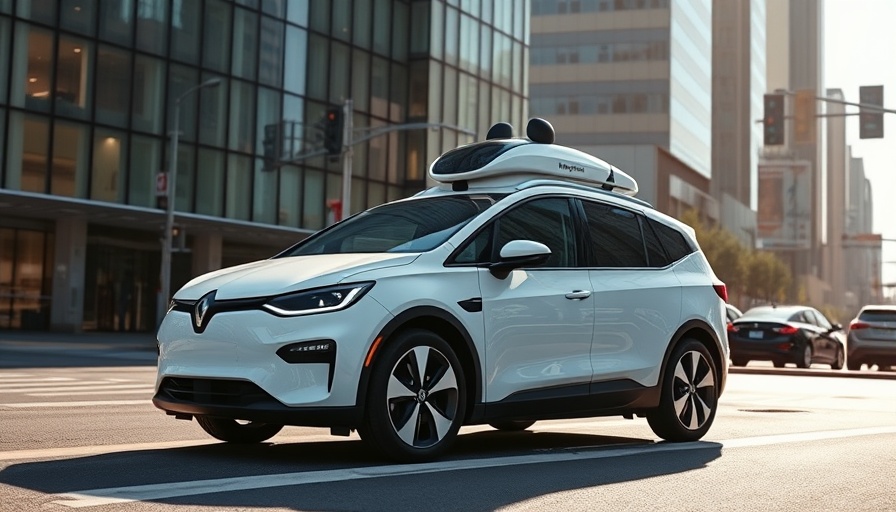 Waymo self-driving car at city intersection in bright sunlight.