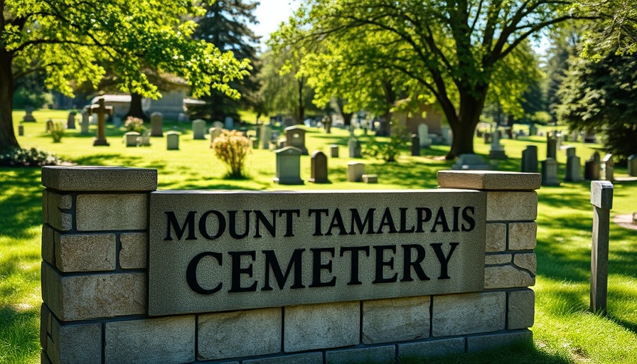 Mount Tamalpais Cemetery entrance sign, local news updates.