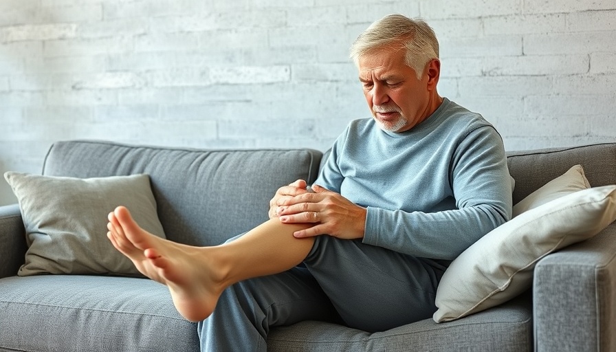 Peripheral Artery Disease Awareness image showing leg pain.