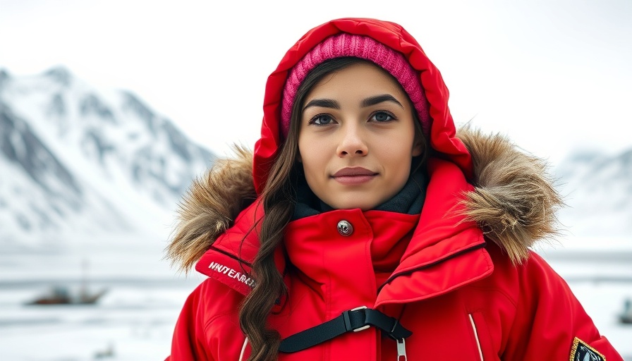 Confident young woman in Inuit parka from North of North series.