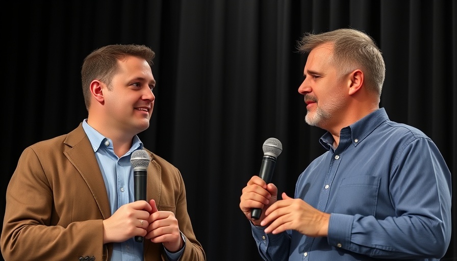 Two speakers discussing on stage at TechCrunch Disrupt 2025.