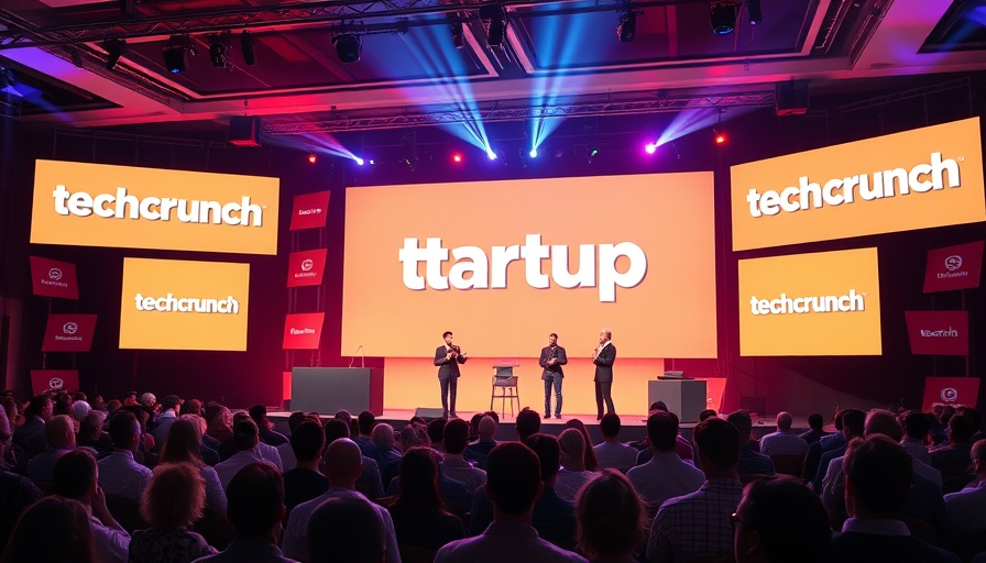 Presenters at TechCrunch Startup Battlefield 200 application stage.