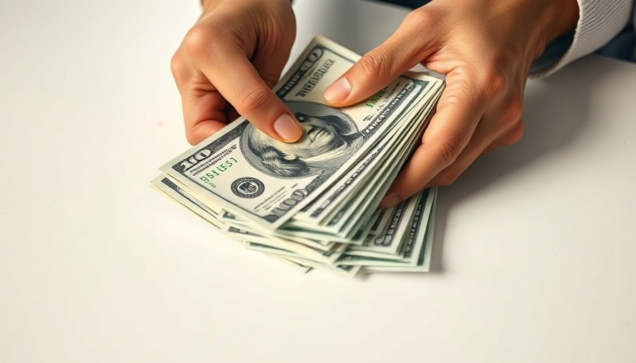 Counting money on a table, fintech startup funding concept