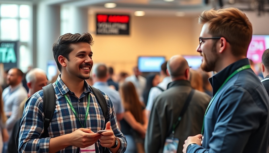 Volunteers networking at TechCrunch Sessions: AI event.