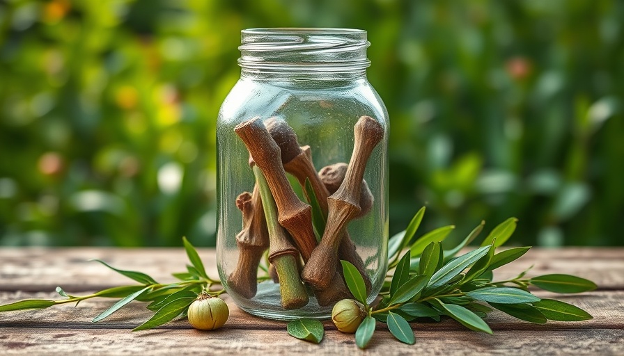 Willow Water Rooting Hormone: jar with willow cuttings on table.