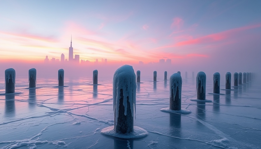 Frozen waterfront view of one of the coldest cities in the U.S.