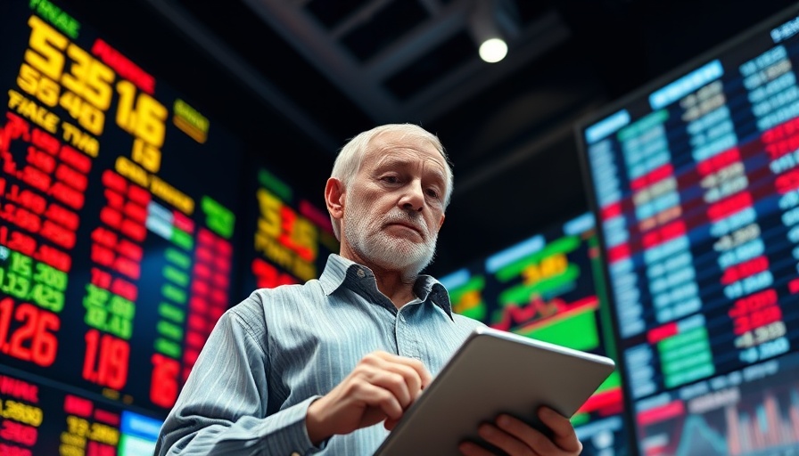 Elderly man analyzing stock market amidst Venezuela economic emergency decree.
