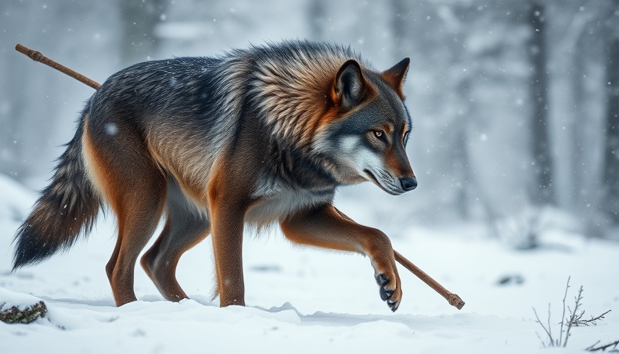 Colossal Biosciences Dire Wolf Valuation: majestic wolf in snow.