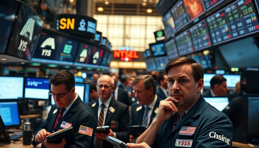 Stock traders react on a busy trading floor, highlighting bond yields spike.