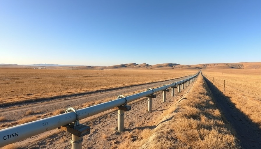 Keystone Pipeline under construction in open prairie landscape.