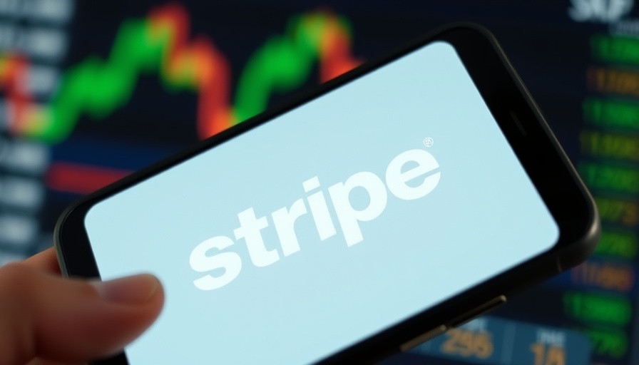 Close-up of smartphone showing Stripe logo for Stripe banking license application.
