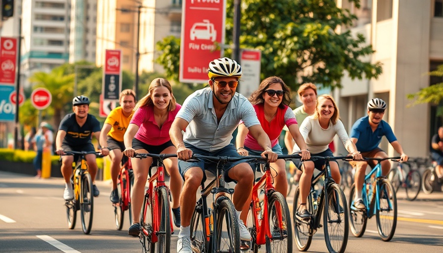 Cyclists celebrating Viva Calle San Jose 10 Years with lively street activity.