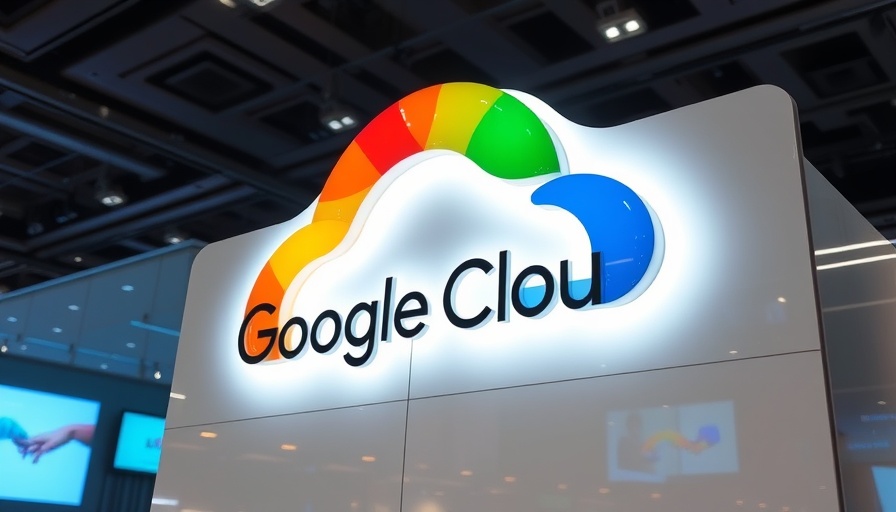 Vibrant Google Cloud logo at tech conference, showcasing automation flows.