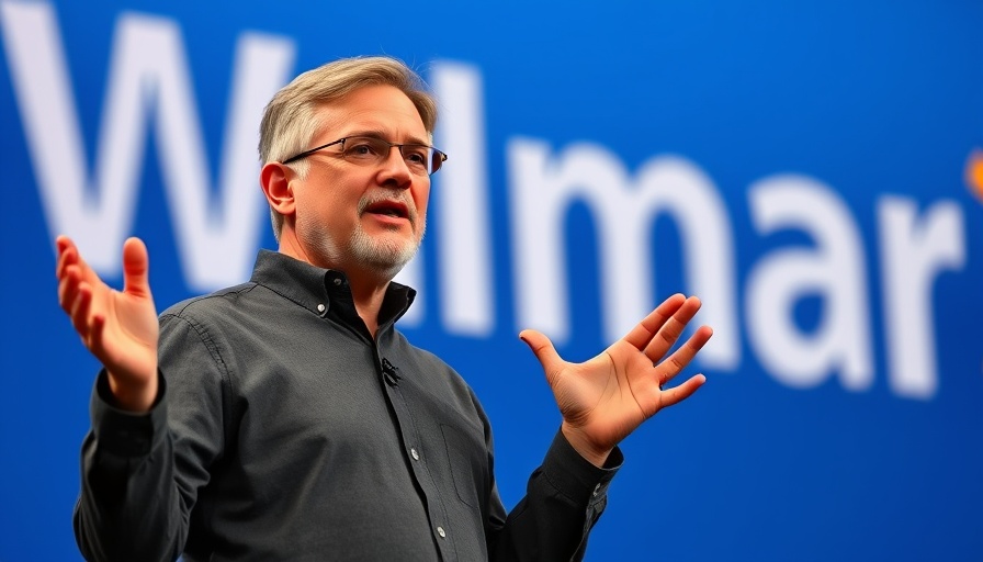 Person discussing Walmart holiday shopping strategies on stage.