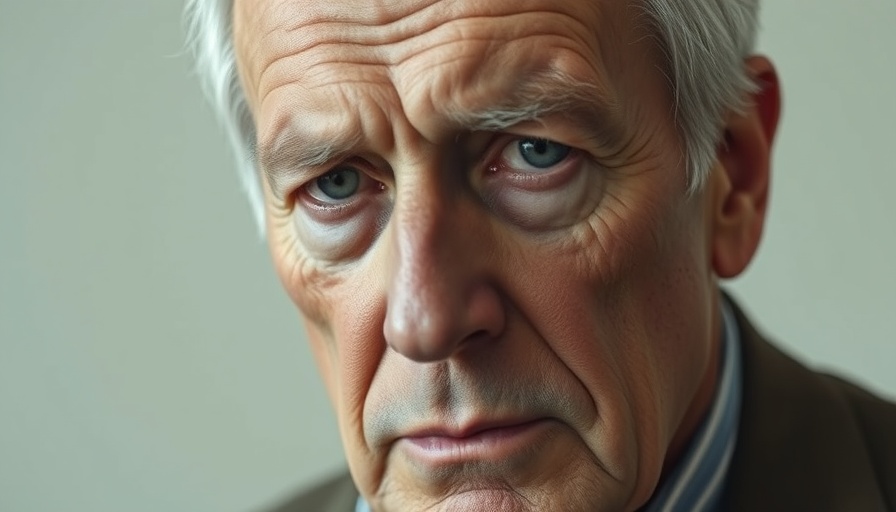Close-up of older man's serious face, bond yields impact context.