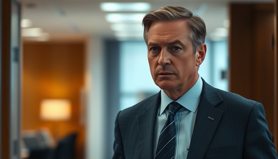 Middle-aged man in a suit making tariff decisions.